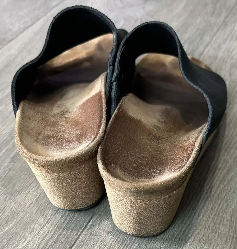 Papillio by Birkenstock Namica Black Suede Wedge Sandals